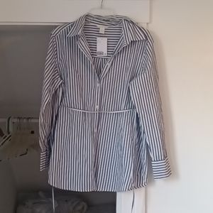 Stylish Striped Button-Up Shirt Top - Host Pick ⭐